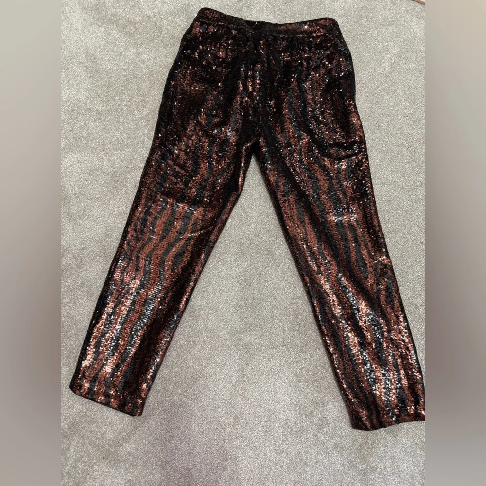 Le Superbe Sequin Bengal Tiger/Animal Print Chino Pants - EUC - size 4 - Picture 15 of 15